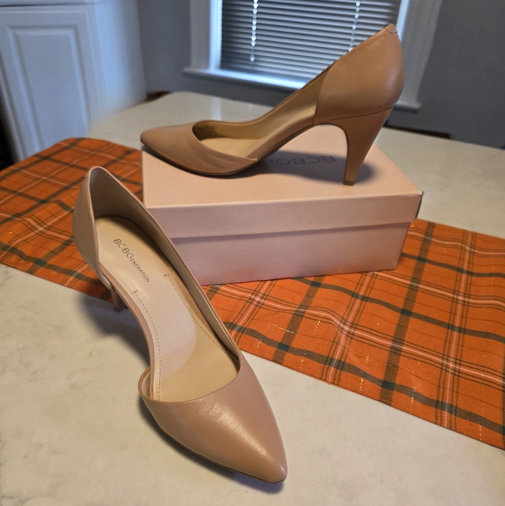 BCBGeneations  Prima Pink D'Orsay Textured Heels